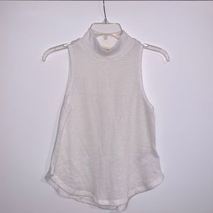 Silence + Noise White Knit Sleeveless Turtleneck